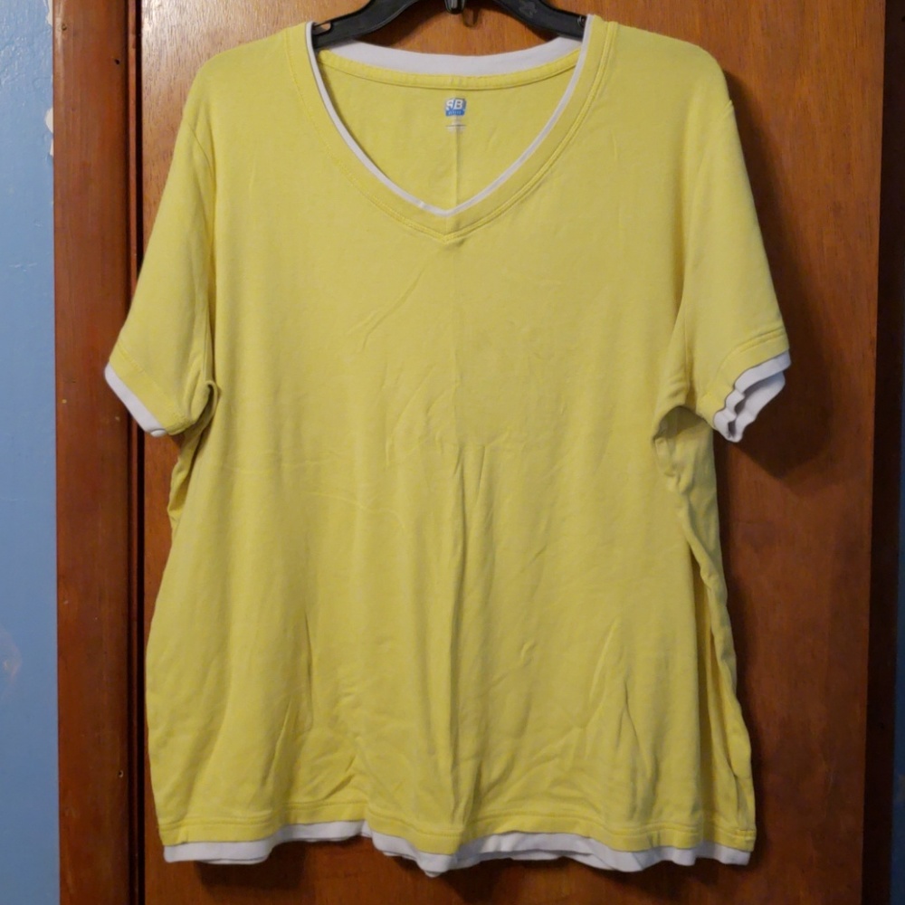 Yellow top with white trim